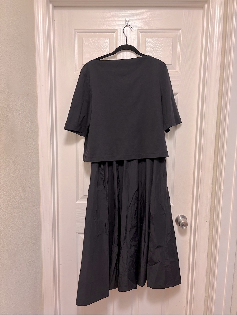 NWT COS Dropped Waist Contrast Panel Midi Dress in Black - Picture 7 of 9